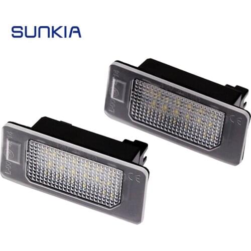 SUNKIA 2PCS/set LED Car License Lamp for Skoda Rapid /Octavia III 5e5 External Canbus controller Car Signal Light