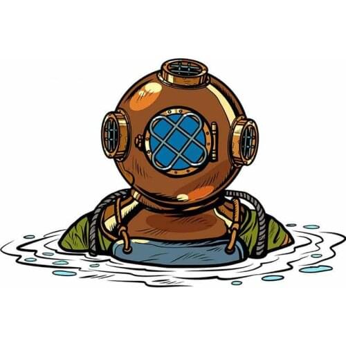 SZWL Retro Deep Sea Diver In Metal Helmet Isolate on Car Stickers Waterproof Decals DIY Graffiti Sticker Accessories,13cm*8cm