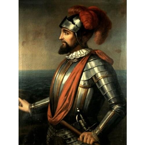 Vasco Núñez de Balboa Crossed Isthmus of Panama Hand Painted Oil Painting on Canvas