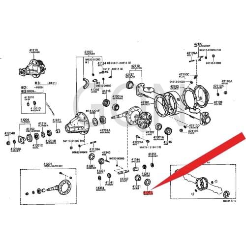 Rear differential side gear thrust washer 1979-Toy ota STO UTQ UIC KDE LIV ERY DYN ALA NDC RUI SER rubber ring