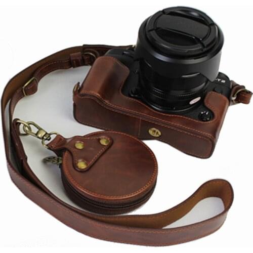 PU Leather Camera bag Half case Cover For Fujifilm X-T3 X-T2 XT2 XT3 T3 protective shell With Battery Opening