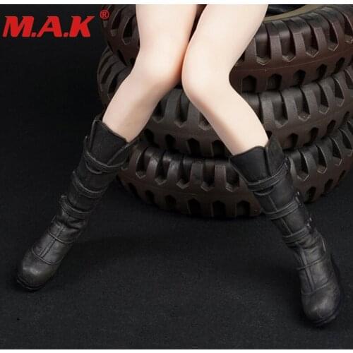1:6 scale fashion female woman girl black brown boots shoes model fit 12" lady figure body boots model toys gift collection