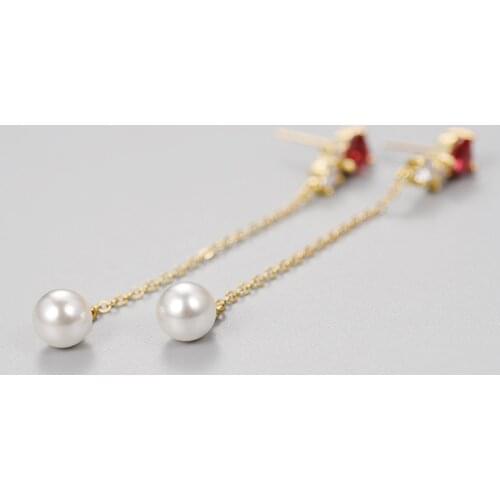 New Hot Fashion 925 Sterling Silver Crystal long heart Earrings for Women Girls Gift Fashion Statement Jewelry