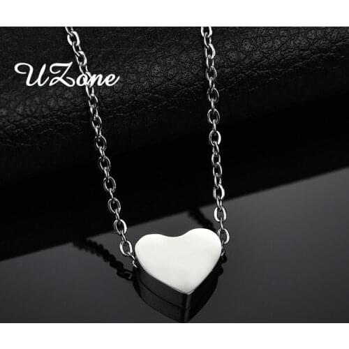 UZone Tiny Love Heart Pendant Necklace Boho Chain Necklace For Women Lover Birthday Gift Collier Femme Jewelry
