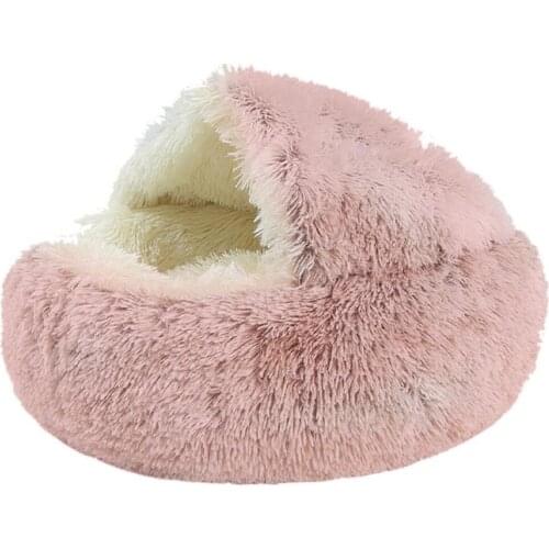 Winter Keep Warm Cat Litter Crystal Velvet Round Plush Bed 1PC Accessories Generic Collapsible House Sleeping Sofa Soft Stuffed
