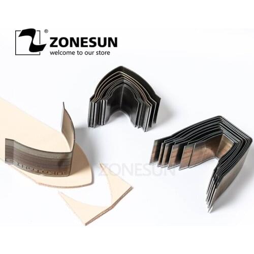 ZONESUN DIY Leather Craft Belt End Flat Sharp End Die Cut Mould Knife Set Punching Hand Tools Sharp Guitar Strap Cutter