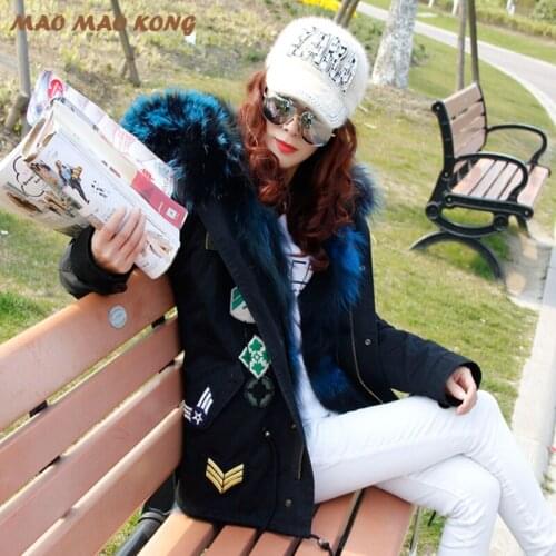 2020New Winter Parka Women Fur Jackets Slim Thick Large Real Raccoon Fur Hooded Coats Fox Fur Lining Outwear Top Brand Quality