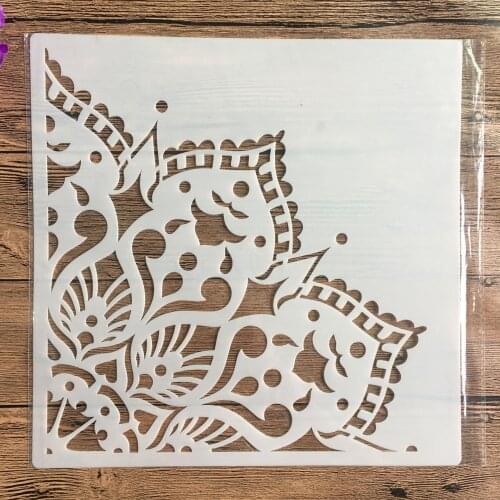 30 * 30cm diy craft 1/4 mandala compass mold for painting stencils stamped photo album embossed paper card on wood, fabric wall
