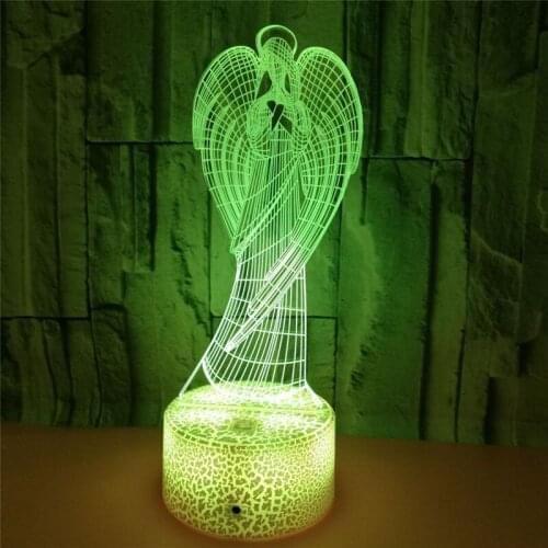 3d Lamp Illusion Create Night Light Bedside Lights Holiday Present Angel Table Lamp Gifts for Children Party Decoration Lamp