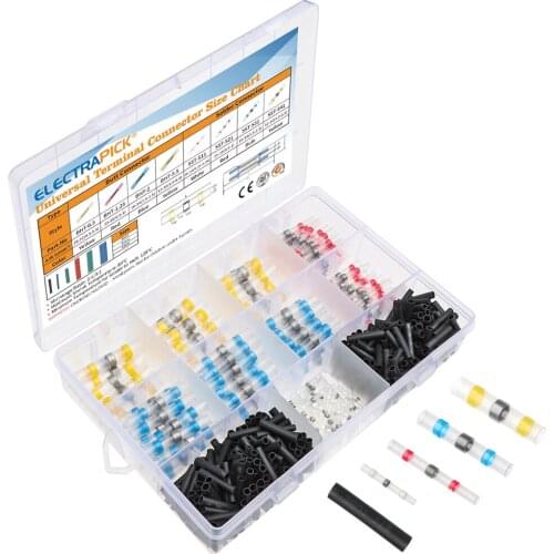 500Pcs Solder Seal Sleeve Heat Shrink Butt Wire Connectors Waterproof Heat Shrink Butt Crimp Terminal