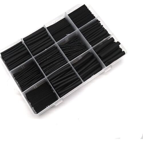 560PCS Heat Shrinkable Assorted Electrical Connection Electrical Wire Cable Polyolefin Insulation Waterproof Shrinking Tube 2:1