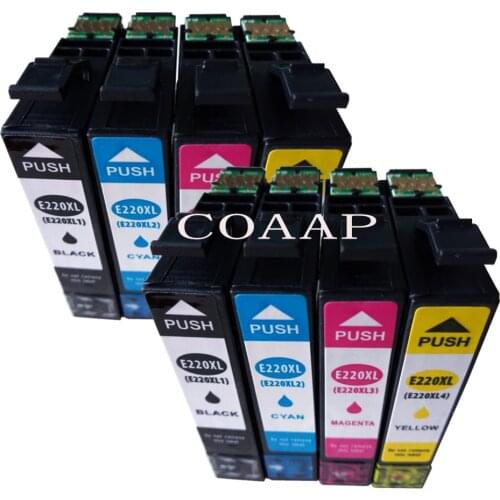 8 Pack T220XL Black + Color Non-OEM T2201 T2202 T2203 T2204 Ink Cartridge For Epson XP320 XP420 XP424 WF-2630 WF-2650 WF-2660