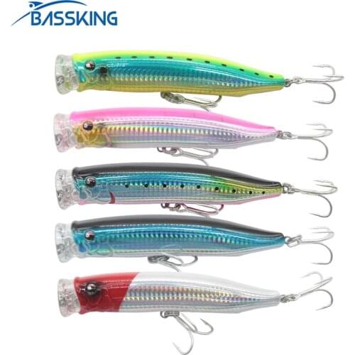BASSKING Topwater Popper Bait 150mm58g Hard Fishing Lure Senuelos De Pesca Fishing Wobbler Swimbait Leurre Peche Isca Artificial
