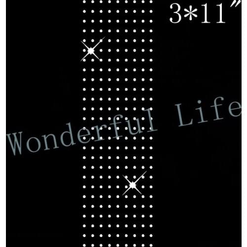 Free Shipping hotfix rhinestones strip Heat transfer design iron on motifs DIY motif with many dots