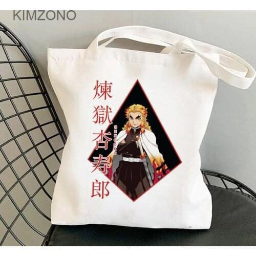 Demon Slayer shopping bag bolsas de tela canvas cotton shopping shopper bag reusable string sacola custom