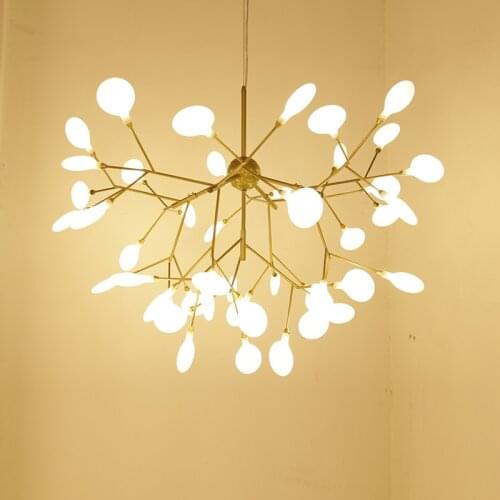 Dendritic Lamps Chandelier Living Room Modern Minimalist Dining Room Bedroom Rear Firefly Chandelier Living Decor Iron Lamp Body