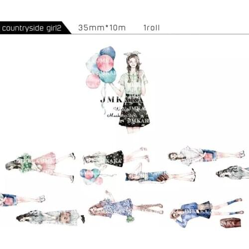 Countryside Girl 2 Washi Tapes Bullet Journal Masking Tape Adhesive Tape DIY Scrapbooking Washi Stickers