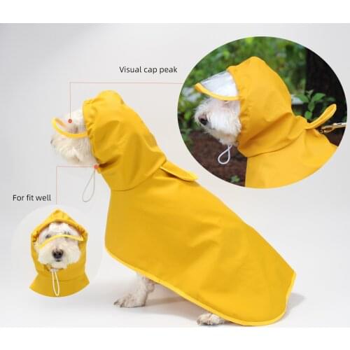 Pet Dog Raincoat The Dog Face Pet Clothes Waterproof Lovely Dogs Water Resistant Clothes for Dogs Pet Coat