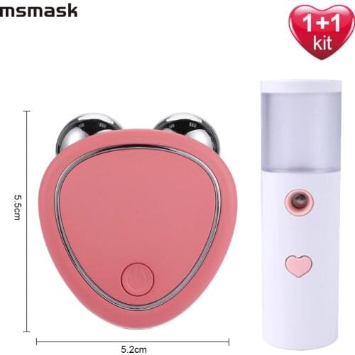 EMS Electric Micro-Current Face Massager Facial Love Shape Mini Moisturizing Beauty Device Lifting Firming Facial Beauty Tools