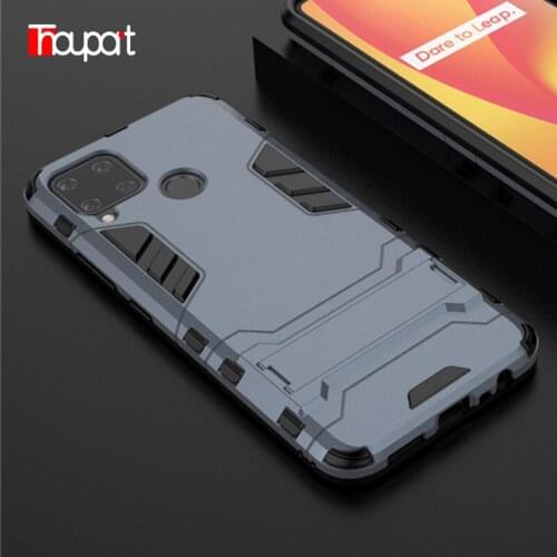 Hybrid Case For Realme C20 C11 C15 C17 C2 Cases Armor Style Shockproof Cover For OPPO F17 Pro A52 A93 A94 A72 5G A92S Case Stand