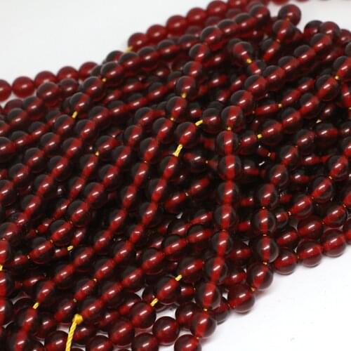 Hot sale dark red resin beeswax round faux beeswax 5mm 6mm 8mm 10mm loose beads spacers accessories jewelry making 15 inch B40