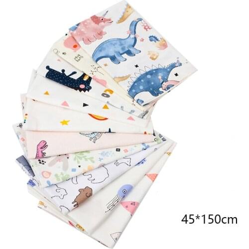 JOJO BOWS Cotton 100% Fabric Sheets Elephant Printed Cloth Fabrics DIY Needlework Textile Apparel Sewing Accessories 45*145cm/pc