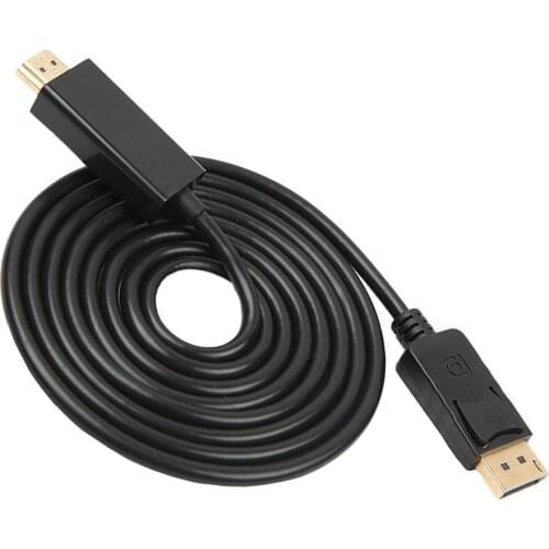 6FT Display Port DisplayPort DP to HDMI-compatible Cable Adapter Gold Plated Black