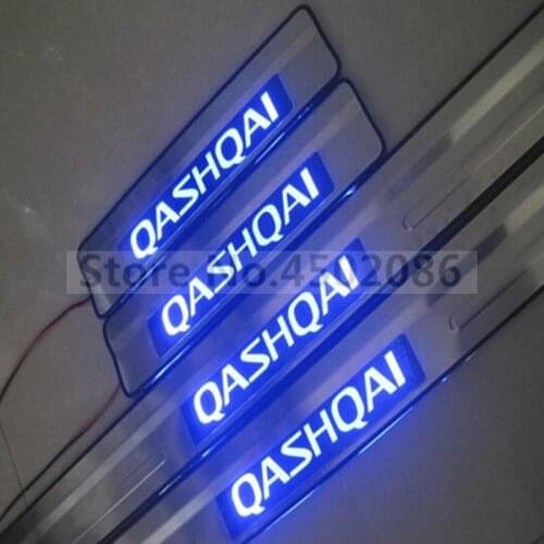 For Nissan QASHQAI 2008 2009 2010 2011 2012 LED Welcome Pedal Scuff Plate Door Sill Cover car styling auto accessories