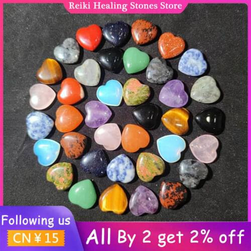 Natural Crystal Carved Multicolor Heart Shaped Love Gemstone Decoration Diy Jewelry Gift Chakra Healing Reiki Craft Fun Toys