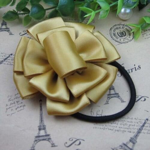 New Fashion Women Hair Ropes Beauty Ribbon Flowers Elastic Hair Bands Girls Ponytail Holder Hair Accessories Tie Gums