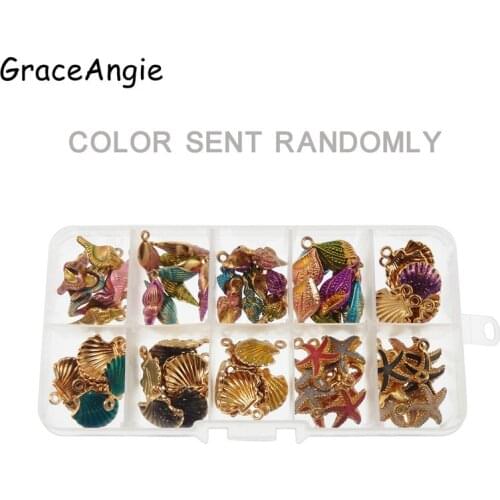 80PCS Nautical Sea Shells Shell charms Crafts For Earrings Shell Star fish Sea Ocean Charms Pendant Fashion Jewelry Accessories