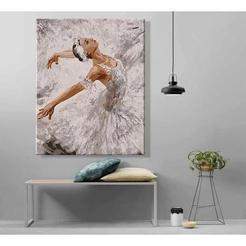 Paint by number art painting by numbers Artwork Ballet dance grace beautiful Bedroom decorative hanging pictures Handmade