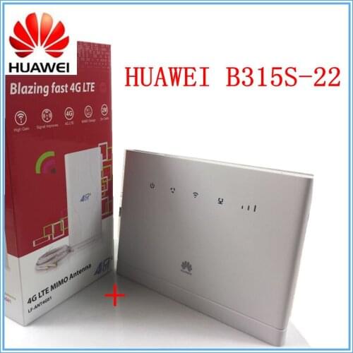 Unlocked Huawei B315 B315s-22 + 49 DBI 4G Antenna 150Mbps CAT4 4G cpe wifi router 3g 4g mifi CPE wireless Router PK HUAWEI B593