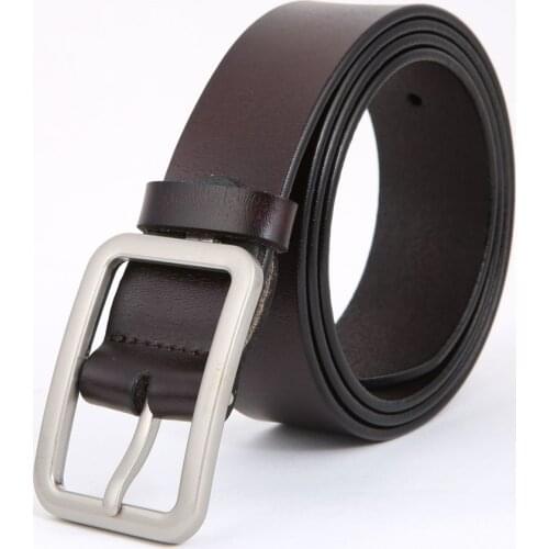 New Wide Genuine Leather Belt Designer Cowhide Waistband Female Vintage Square Pin Buckle Waist Belts for Women Dress Jeans