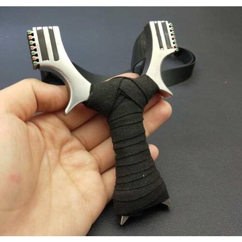 NEW KONBMAN Outdoor powerful hunting high power slingshot with double flat rubber band stainless steel catapult for adults