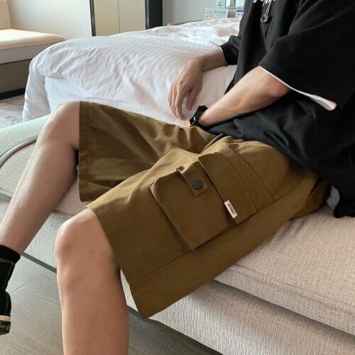 Yichen tooling casual shorts boys loose tide brand ins summer straight middle pants Hong Kong style outer wear five-point pants