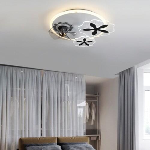 Ceiling fan lamp with lights bedroom decor smart ventilator lamp remote control lights ceiling 50cm with control Ultra thin 220V