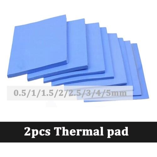 Gdstime 2pcs 100x100mm Thermal Pad GPU CPU Heatsink Cooling Conductive Silicone Pad 0.5mm 1mm 1.5mm 2mm 3mm 4mm 5mm Thickness