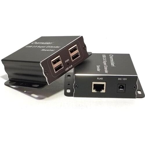 Charmvision EU204P 100 meters USB Extender Low High Speeds Protocol with 4 USB2.0 480Mbps output port via RJ45 UTP CAT6 cable