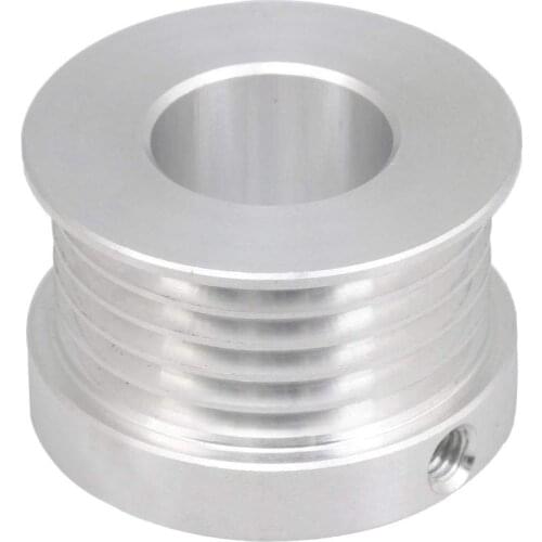 Silver 5 Slots 16mm Inner Bore Dia 31mm Dia V-Type Belt Pulley
