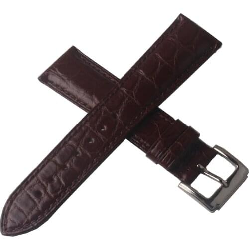 Black Alligator Leather cowhide bottom waterproofWatch Band Strap Men Women Luxury Crocodile Leather Watchband 18 19 20 21 22mm
