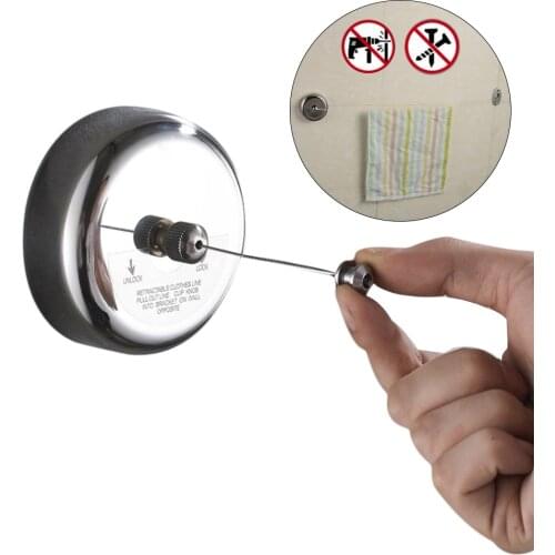 Stainless Steel Clothesline Retractable Laundry Dryer Indoor Outdoor Wall Mounted Drying Rack Organizer Clothes Drying Rack Rope