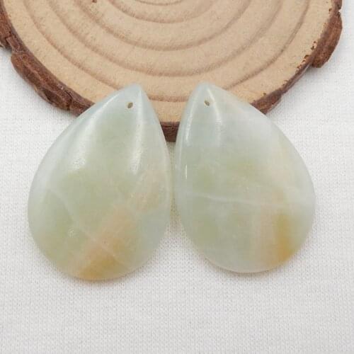 Natural Gemstone Amazonite Fashion women earring beads,Charms Women Earrings Jewelry Gift Gem Customized,40x20x5mm12g