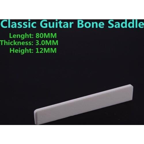 1 Pc Real Bone Bridge Saddle For Classical Guitar Part Accessories 80MM * 3.0MM * 12MM