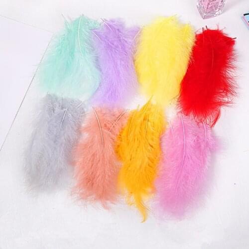 100-200pcs/lot Turkey Fluffy Marabou feathers for crafts DIY dream catcher feathers needlework Wedding Decoration Pluma 10-15CM