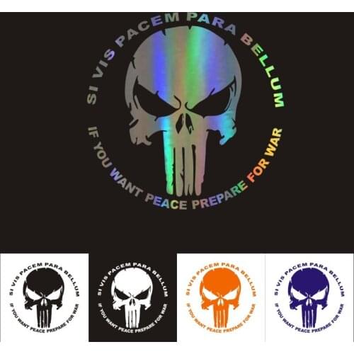 16*16cm Cool Punisher Skull Car Sticker Car Bumper Stickers and Decals Car Styling Decoration Door Body Window Vinyl Stickers