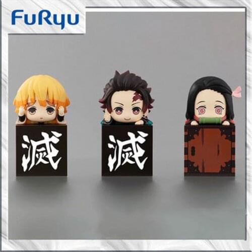3pcs Demon Slayer Anime Cosplay Figure Zenitsu Agatsuma Kamado Tanjirou Nezuko PVC Action Figure Collectible Model Toy Gift