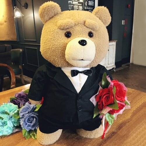 45cm 9 Styles Movie Ted Teddy Bear Plush Toys In Suit Boy Ted Soft Stuffed Animals Dolls Gift Present Good Qulity Bride In Dress