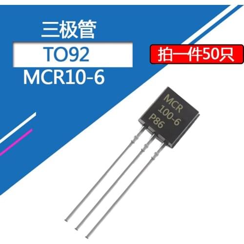 50pcs/lot MCR100-6 P86 One-way Thyristor 0.8A/400V Package TO-92 In-line Transistor