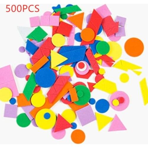 500/250pcs Foam Stickers Geometry 3D Puzzle Self-Adhesive EVA Stickers Children Education DIY Toys Craft Arts Making Gift Kit